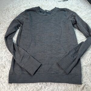 Lululemon Swiftly Relaxed-Fit Long Sleeve Shirt Chroma Check Stripe Alpine White